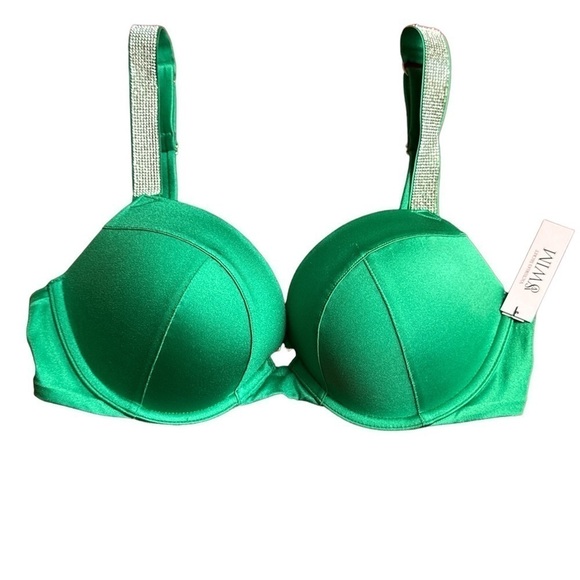 Victoria’s Secret Swim Shine Strap Green Sexy Push Up Bikini Top Size 36C NWT - Picture 2 of 6